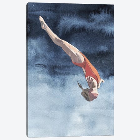 Dive Girl Glide Canvas Print #NRY22} by Natalie Ryan Canvas Art Print