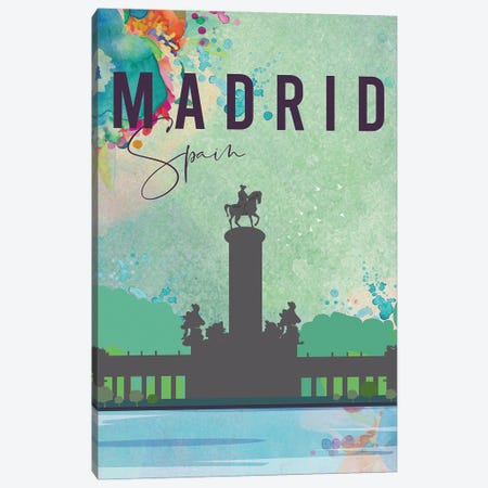 Madrid Travel Poster Canvas Print #NRY24} by Natalie Ryan Canvas Wall Art