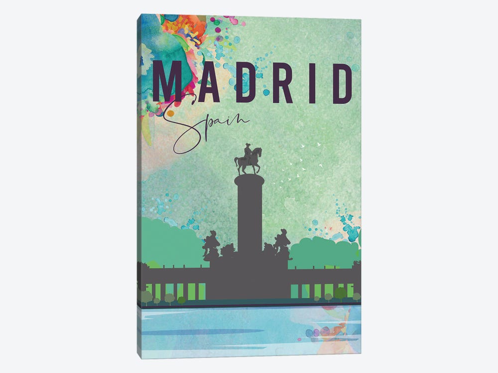 Madrid Travel Poster by Natalie Ryan 1-piece Canvas Art