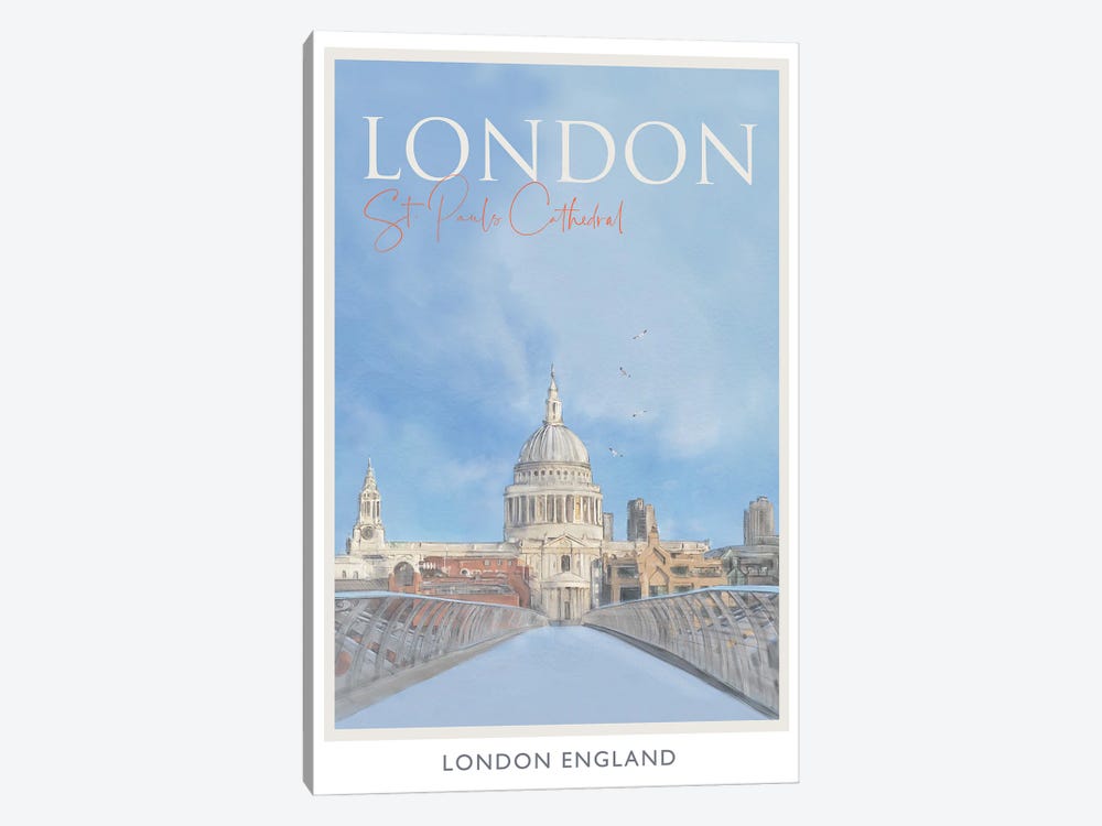 London St Pauls Travel Poster by Natalie Ryan 1-piece Art Print
