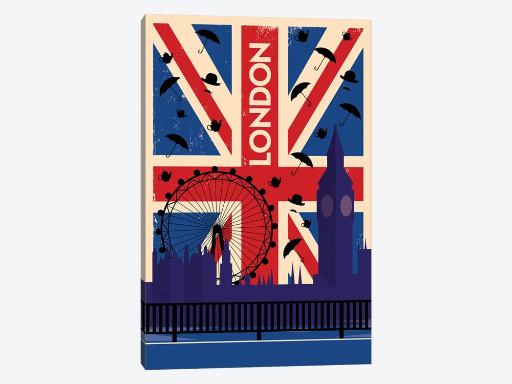 London Union Jack Travel Poster by Natalie Ryan 1-piece Art Print