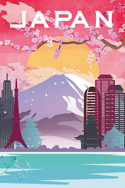 Tokyo, Japan, Vintage Travel Poster, c1930s - Canvas Wall Tokyo, Japan, Vintage Travel Poster, c1930s - Canvas Wall