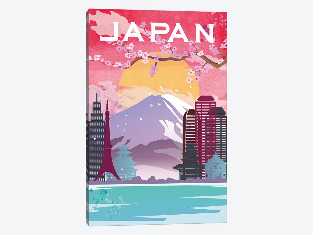 Japan Travel Poster by Natalie Ryan 1-piece Art Print