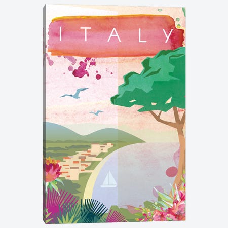 Italy Travel Poster Canvas Print #NRY33} by Natalie Ryan Canvas Art