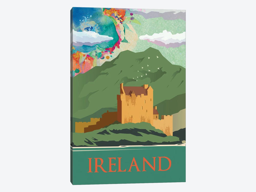 Ireland Green Mountain Travel Poster by Natalie Ryan 1-piece Canvas Art Print