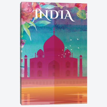India Travel Poster Canvas Print #NRY36} by Natalie Ryan Canvas Art Print