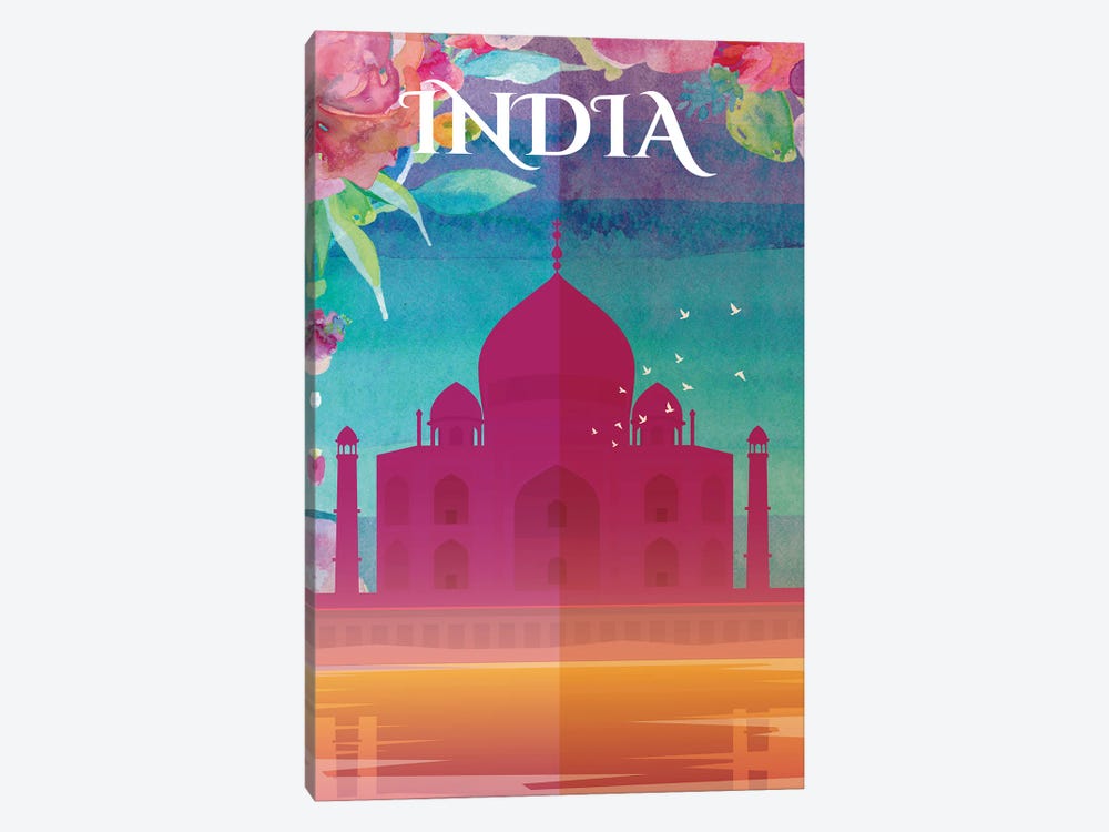 India Travel Poster by Natalie Ryan 1-piece Canvas Print