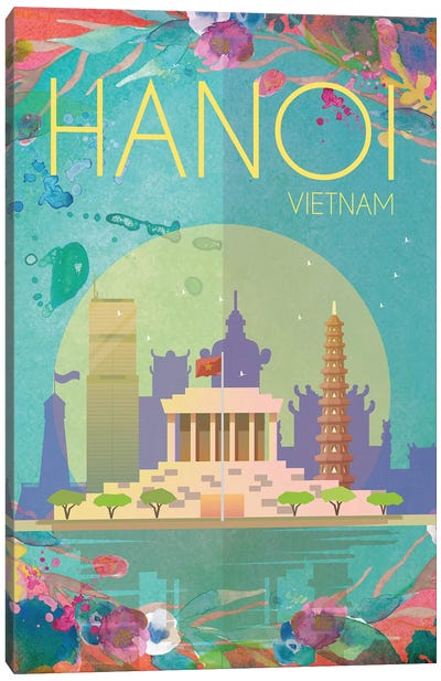 Hanoi Travel Poster Canvas Art Print - Monument Art
