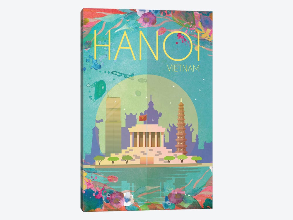 Hanoi Travel Poster by Natalie Ryan 1-piece Canvas Print