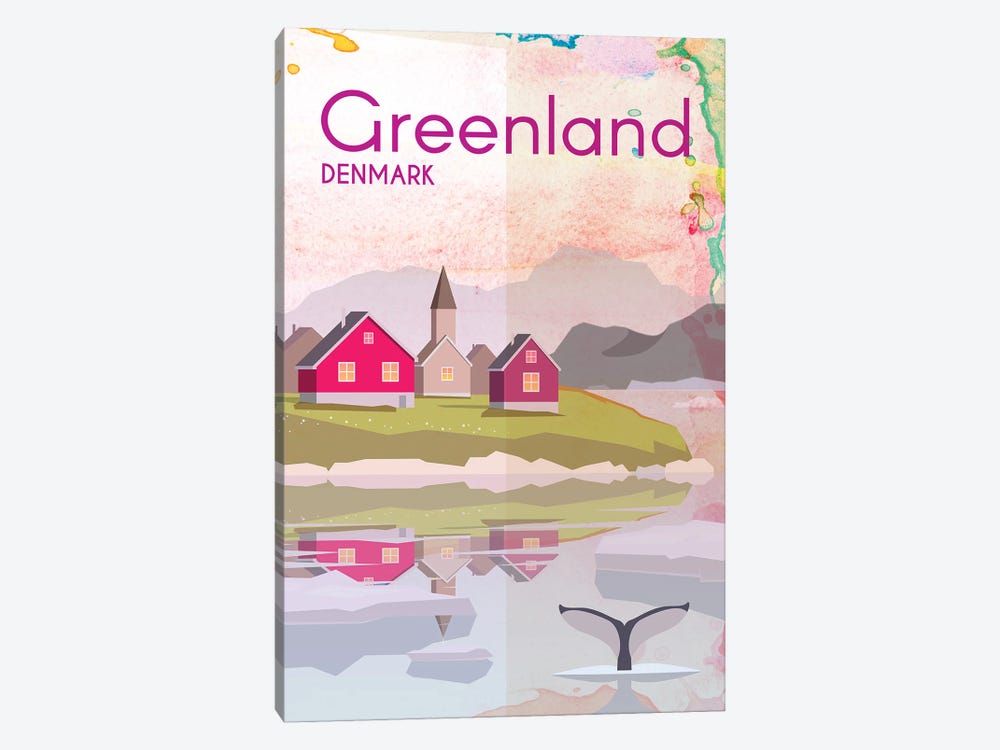 Greenland Travel Poster by Natalie Ryan 1-piece Canvas Artwork
