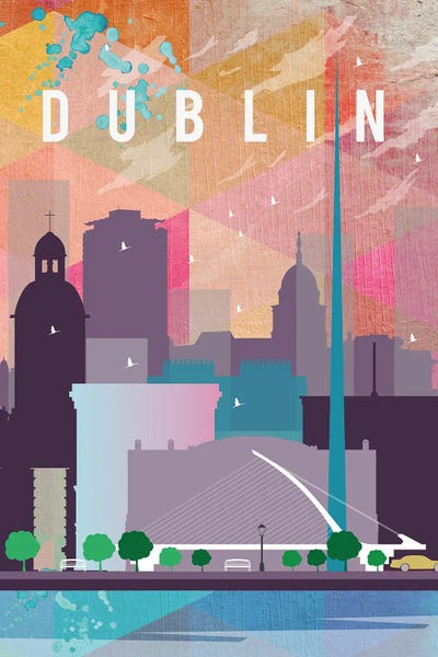 Natalie Ryan: Dublin Travel Poster by Natalie Ryan