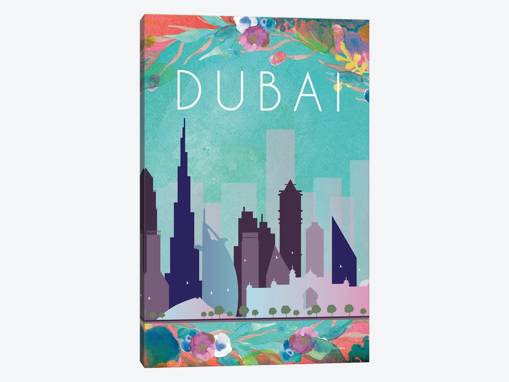 Dubai Travel Poster by Natalie Ryan 1-piece Art Print