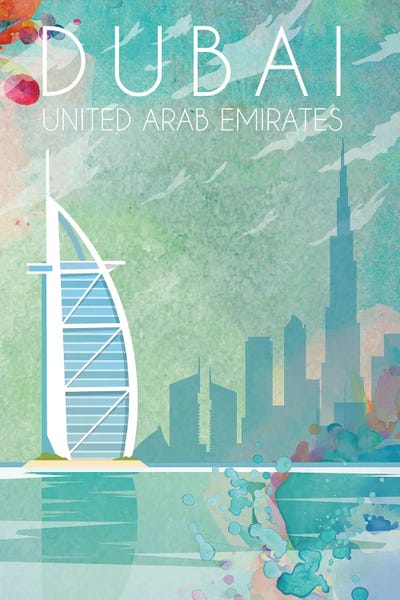 Dubai II Travel Poster by Natalie Ryan acrylic art print