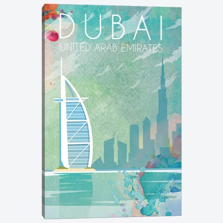 Dubai II Travel Poster Canvas Print #NRY42} by Natalie Ryan Canvas Print