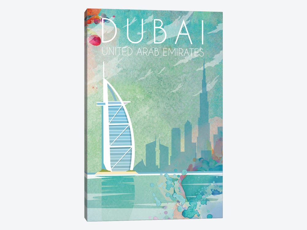 Dubai II Travel Poster by Natalie Ryan 1-piece Canvas Artwork