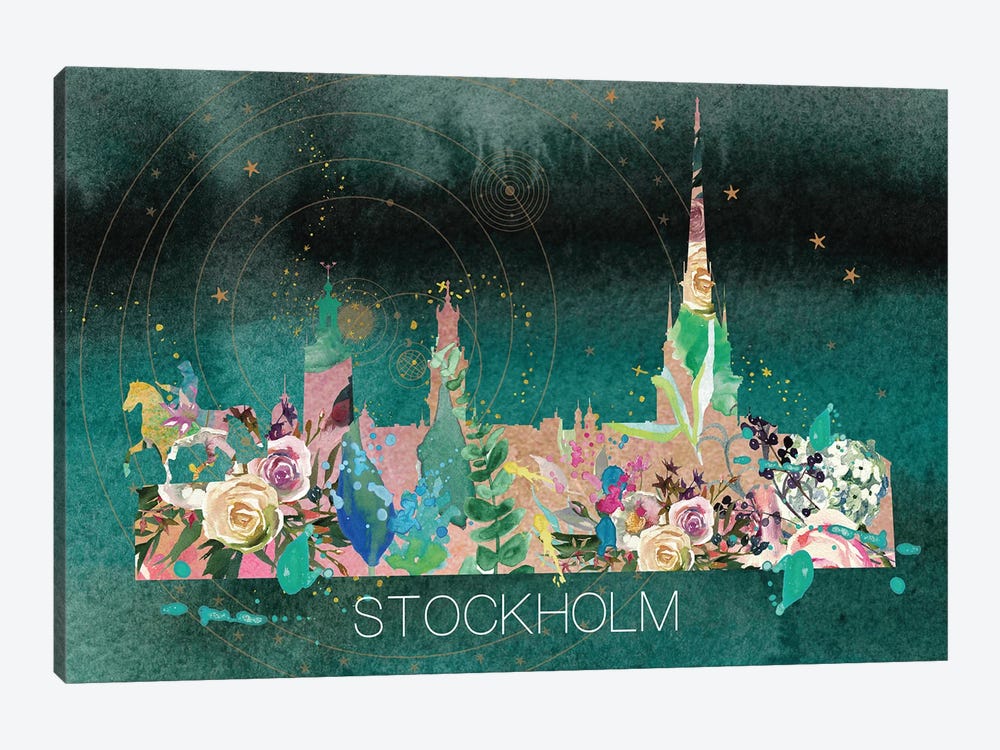 Stockholm Skyline by Natalie Ryan 1-piece Canvas Artwork