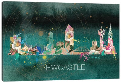 Newcastle Skyline Canvas Art Print - Natalie Ryan