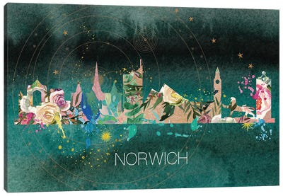 Norwich Skyline Canvas Art Print - Natalie Ryan