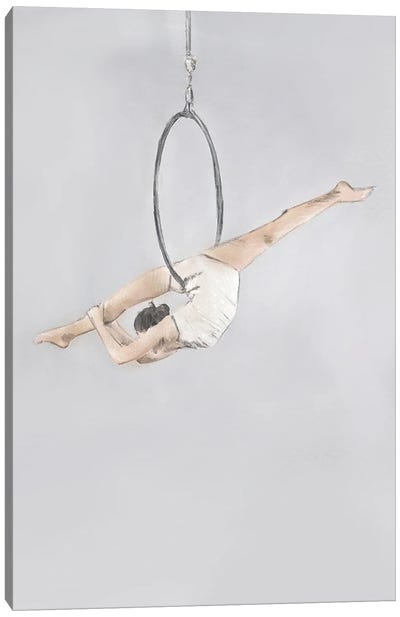 Girl On A Hoop Canvas Art Print - Gymnastics