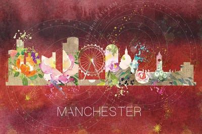 Manchester Skyline by Natalie Ryan framed wall art