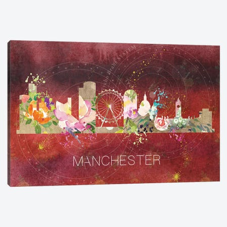 Manchester Skyline Canvas Print #NRY50} by Natalie Ryan Canvas Wall Art