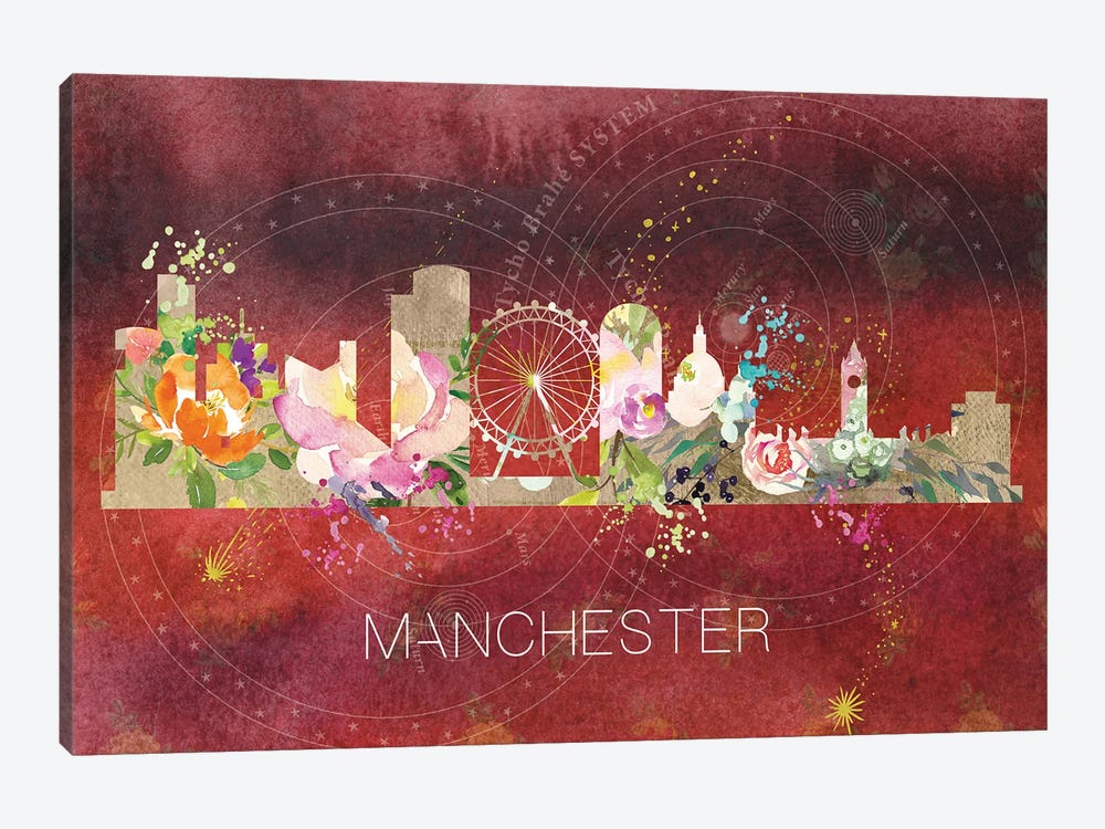 Manchester Skyline by Natalie Ryan 1-piece Canvas Print