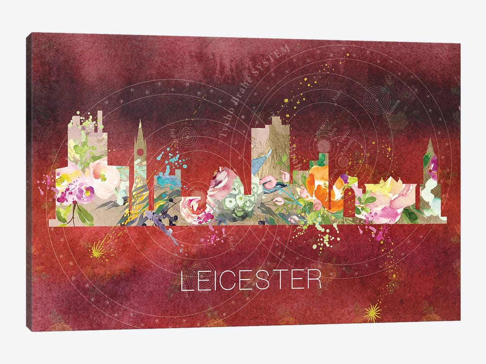 Leicester Skyline by Natalie Ryan 1-piece Canvas Print