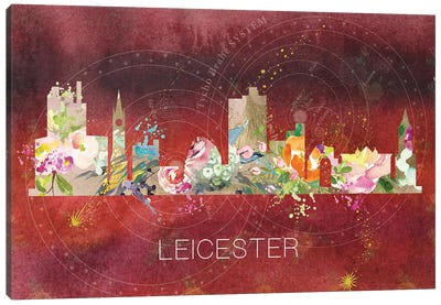 Leicester Skyline Canvas Art Print - Natalie Ryan