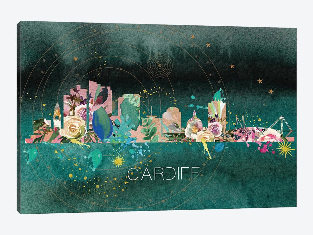 Cardiff Skyline by Natalie Ryan 1-piece Canvas Art