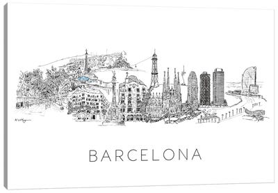 Barcelona Skyline Canvas Art Print - Barcelona Art