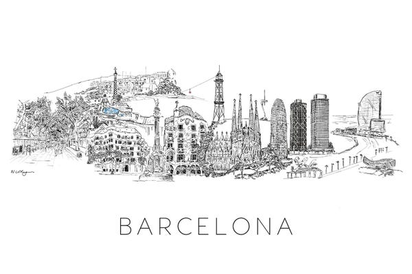 Catalonia: Barcelona Skyline by Natalie Ryan