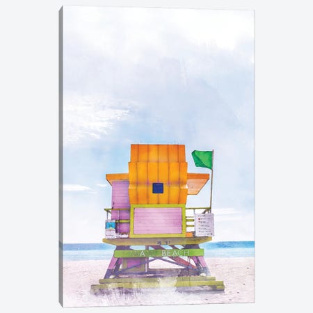 Miami Ii Travel Poster Canvas Print #NRY64} by Natalie Ryan Canvas Wall Art
