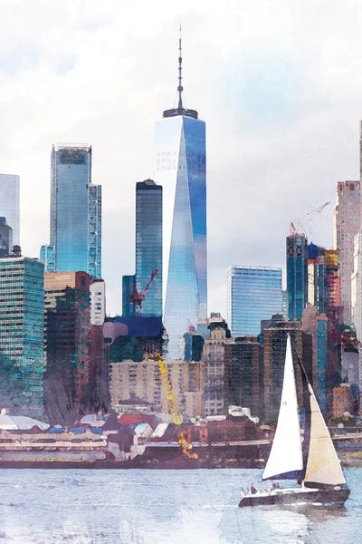 New York Sail Boat Travel Poster