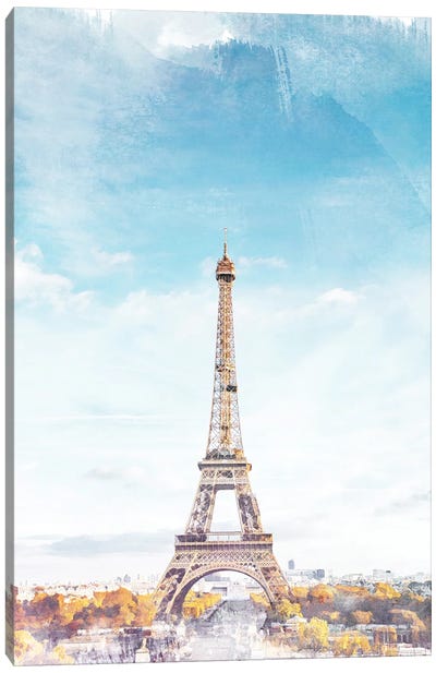I Love Paris Travel Poster Canvas Art Print - Natalie Ryan