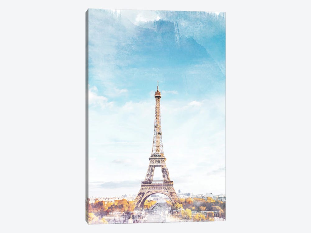 I Love Paris Travel Poster by Natalie Ryan 1-piece Canvas Art