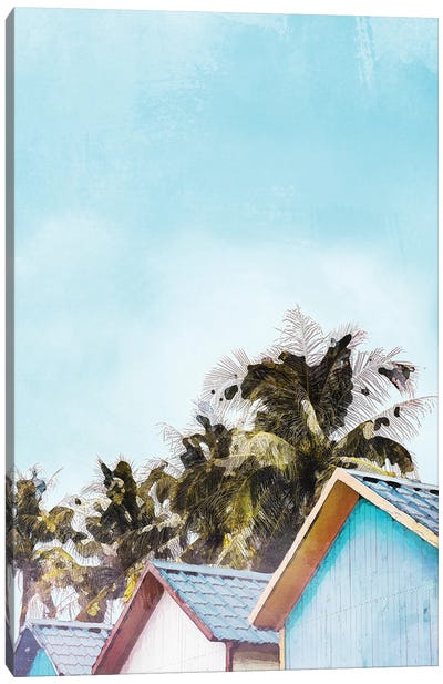 Jamaica Beach Hut Travel Poster Canvas Art Print - Natalie Ryan