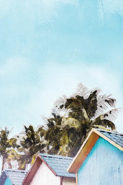 Tropical Décor: Jamaica Beach Hut Travel Poster by Natalie Ryan