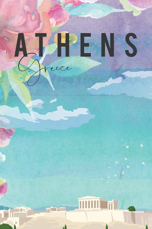Thens Travel Poster by Natalie Ryan wall art
