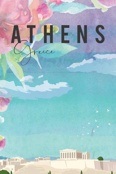 Pop World Tour: Thens Travel Poster by Natalie Ryan