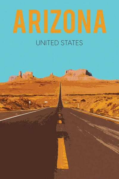 Arizona Travel Poster by Natalie Ryan art print