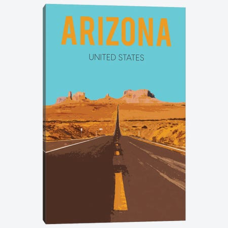 Arizona Travel Poster Canvas Print #NRY76} by Natalie Ryan Art Print