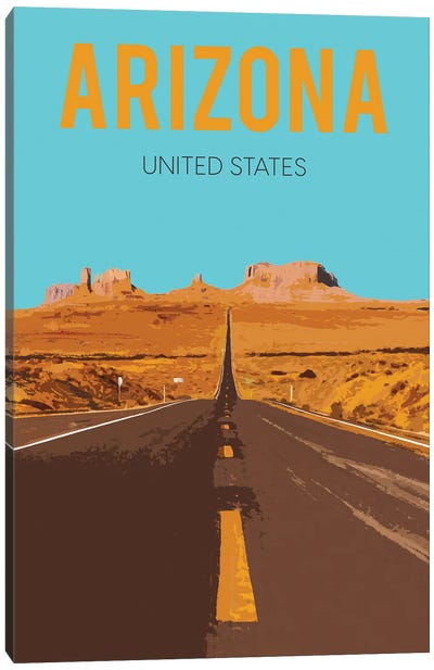 Arizona Travel Poster Canvas Art Print - Natalie Ryan