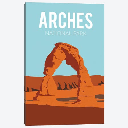 Arches Travel Poster Canvas Print #NRY77} by Natalie Ryan Art Print