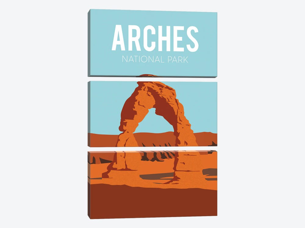 Arches Travel Poster by Natalie Ryan 3-piece Canvas Wall Art