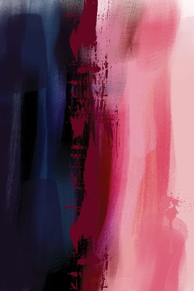 Abstract: Blue And Pink Abstract by Natalie Ryan