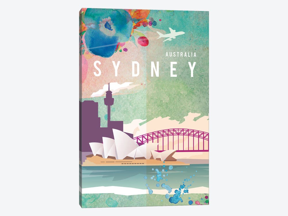 Sydney Travel Poster by Natalie Ryan 1-piece Canvas Artwork