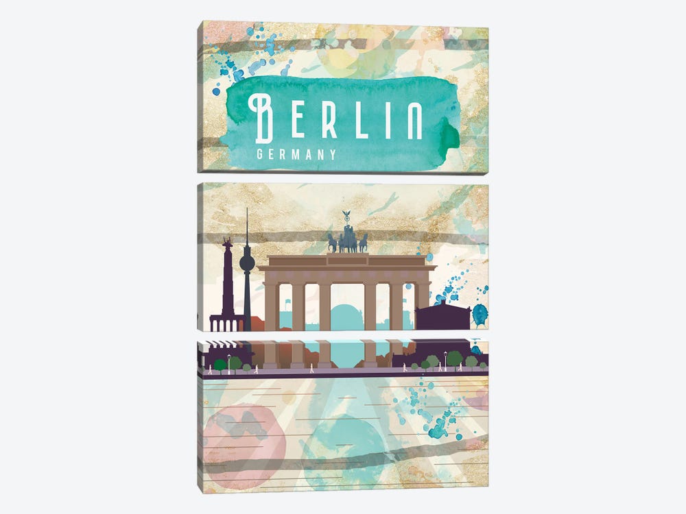 Berlin Travel Poster by Natalie Ryan 3-piece Canvas Artwork