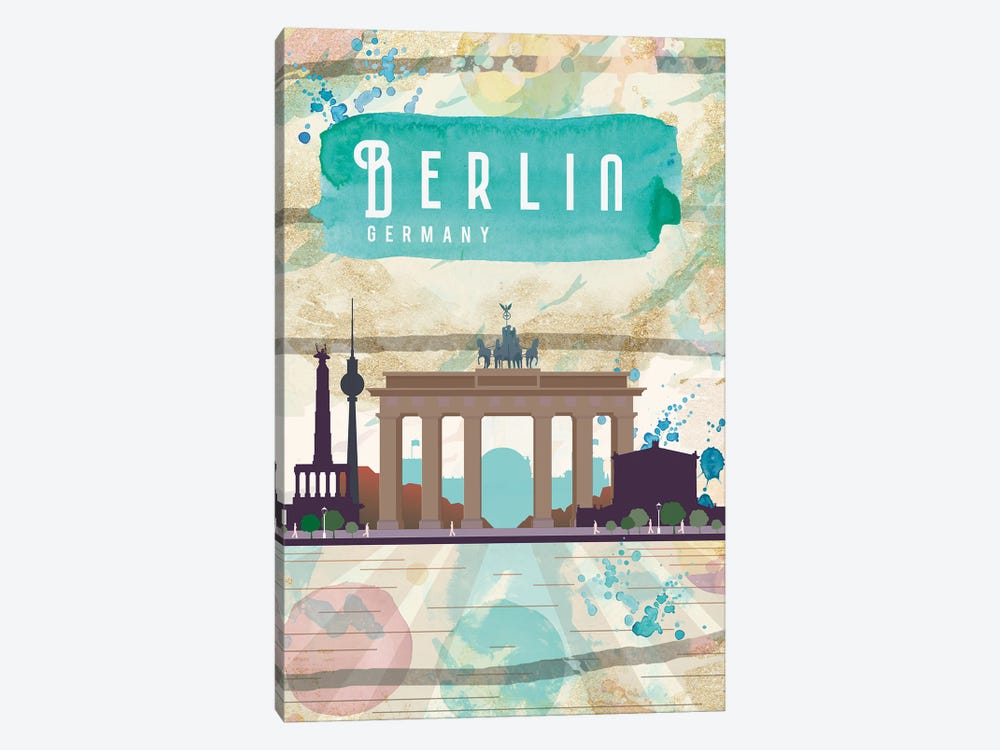 Berlin Travel Poster by Natalie Ryan 1-piece Canvas Wall Art