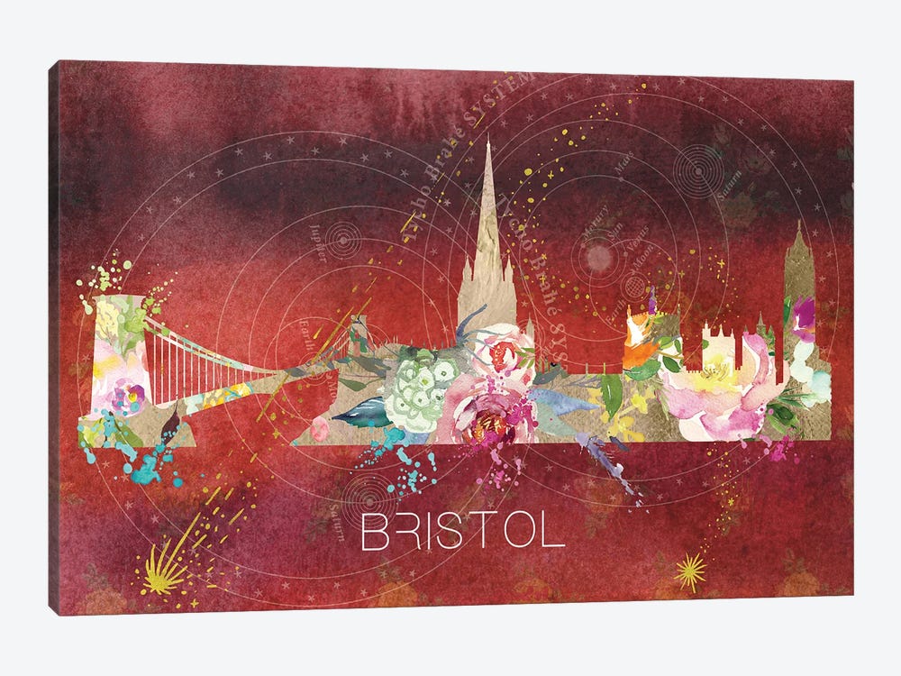 Bristol Skyline by Natalie Ryan 1-piece Canvas Art Print