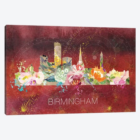 Birmingham Skyline Canvas Print #NRY86} by Natalie Ryan Canvas Wall Art